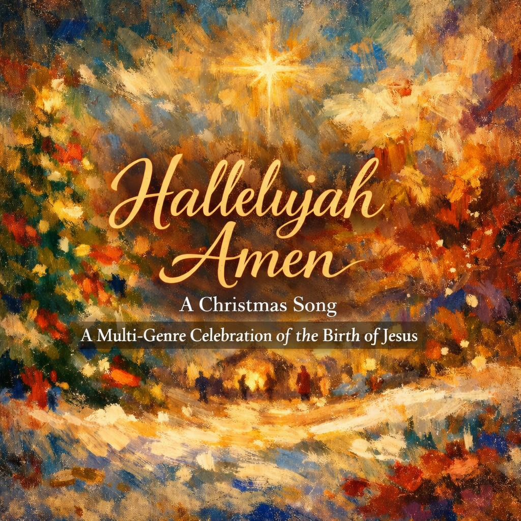 Hallelujah, Amen — A Christmas Song album cover. Click to buy on Amazon.